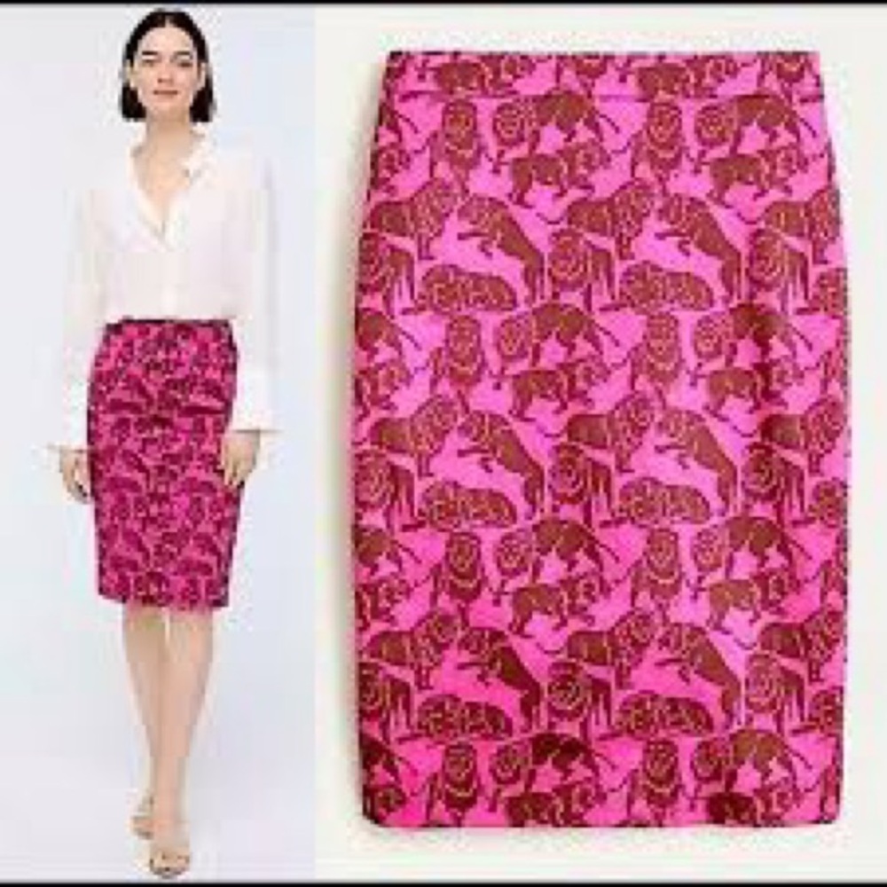 J.crew 2 Pencil skirt in sleepy lions print